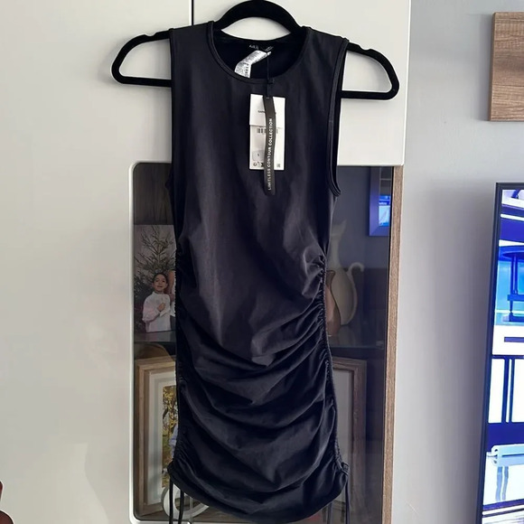 ZARA | Black | RUCHED SEAMLESS DRESS - Picture 10 of 11